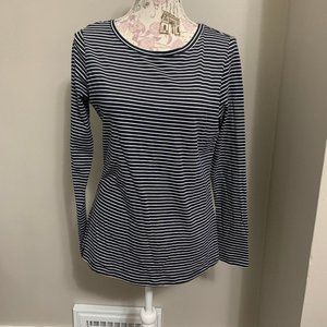 Boden Navy Stripped Long Sleeve Tee Size 8